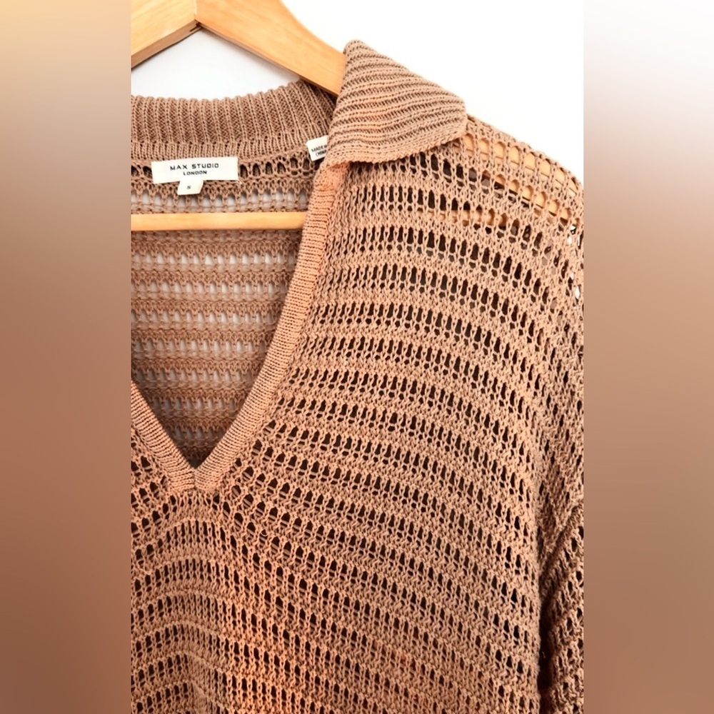 Max Studio V-Neck Sweater in Brown - Picture 2 of 4